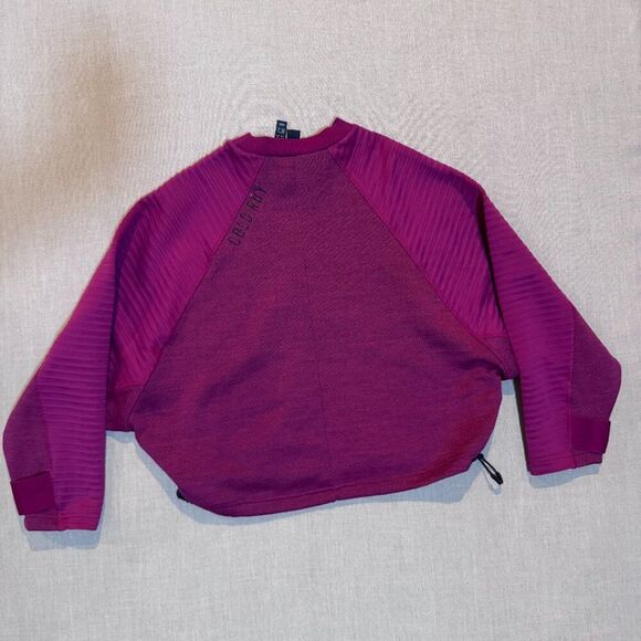 Adidas COLD.RDY Crewneck Sweatshirt XS Berry Cropped Oversized Training Top - Picture 6 of 8